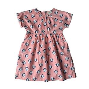 Mini Boden 100% Cotton Pink Floral Spring & Summer Dress Size 5-6Y Girls